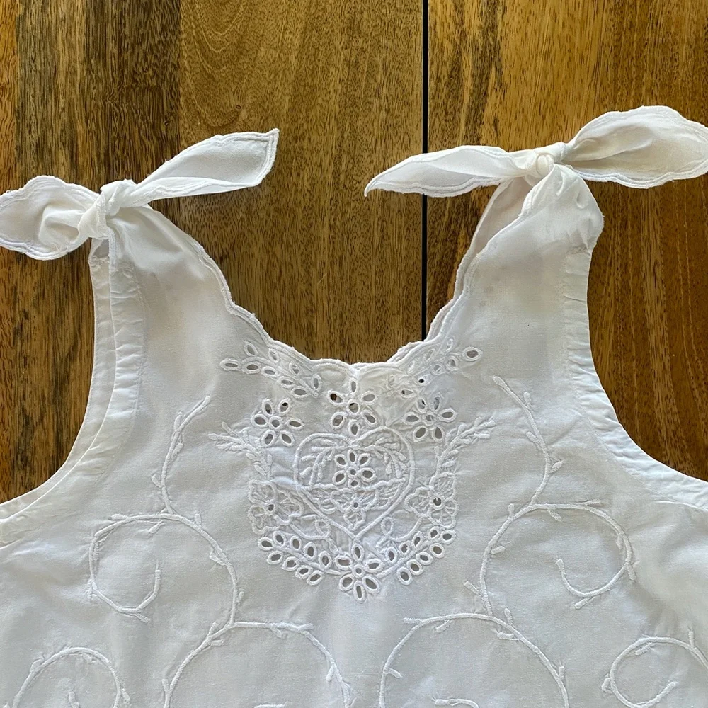 Toddler Girl Cotton Lace White Summer Shift Dress